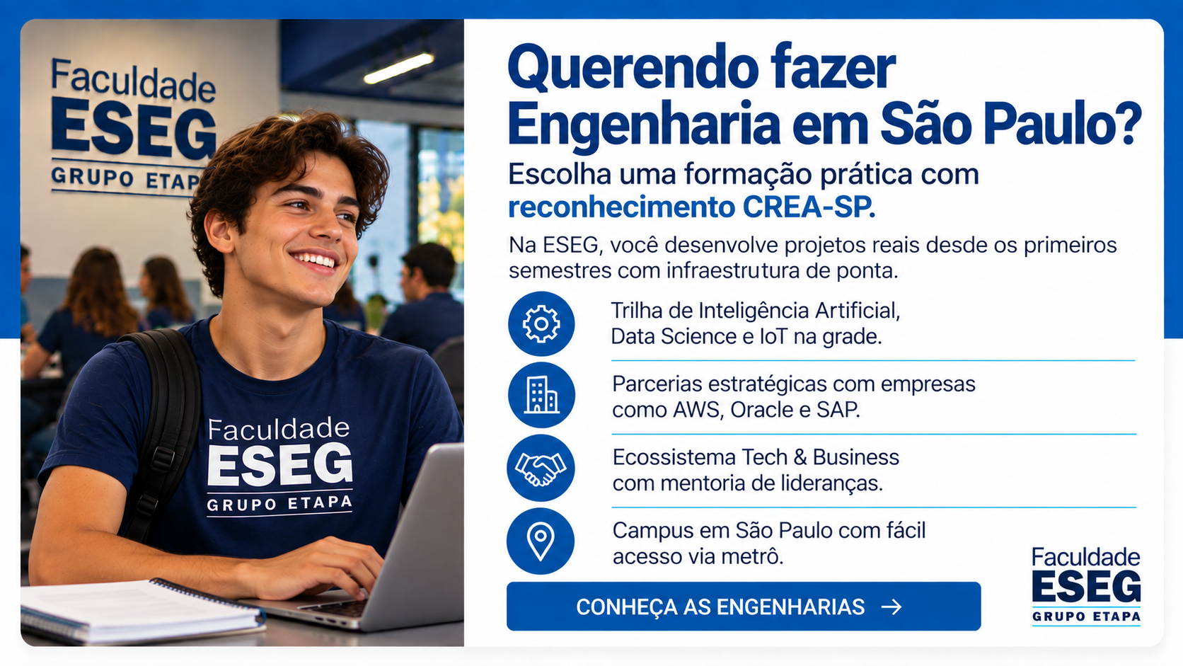 Querendo fazer Engenharia em São Paulo? Conheça os cursos da Faculdade ESEG